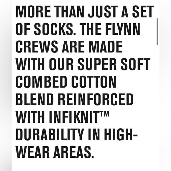 STANCE UNISEX SOCKS THE FLYNN IN CREW HEIGHT WITH INFIKNIT IN SIZE MEDIUM BLACK - Picture 4 of 8